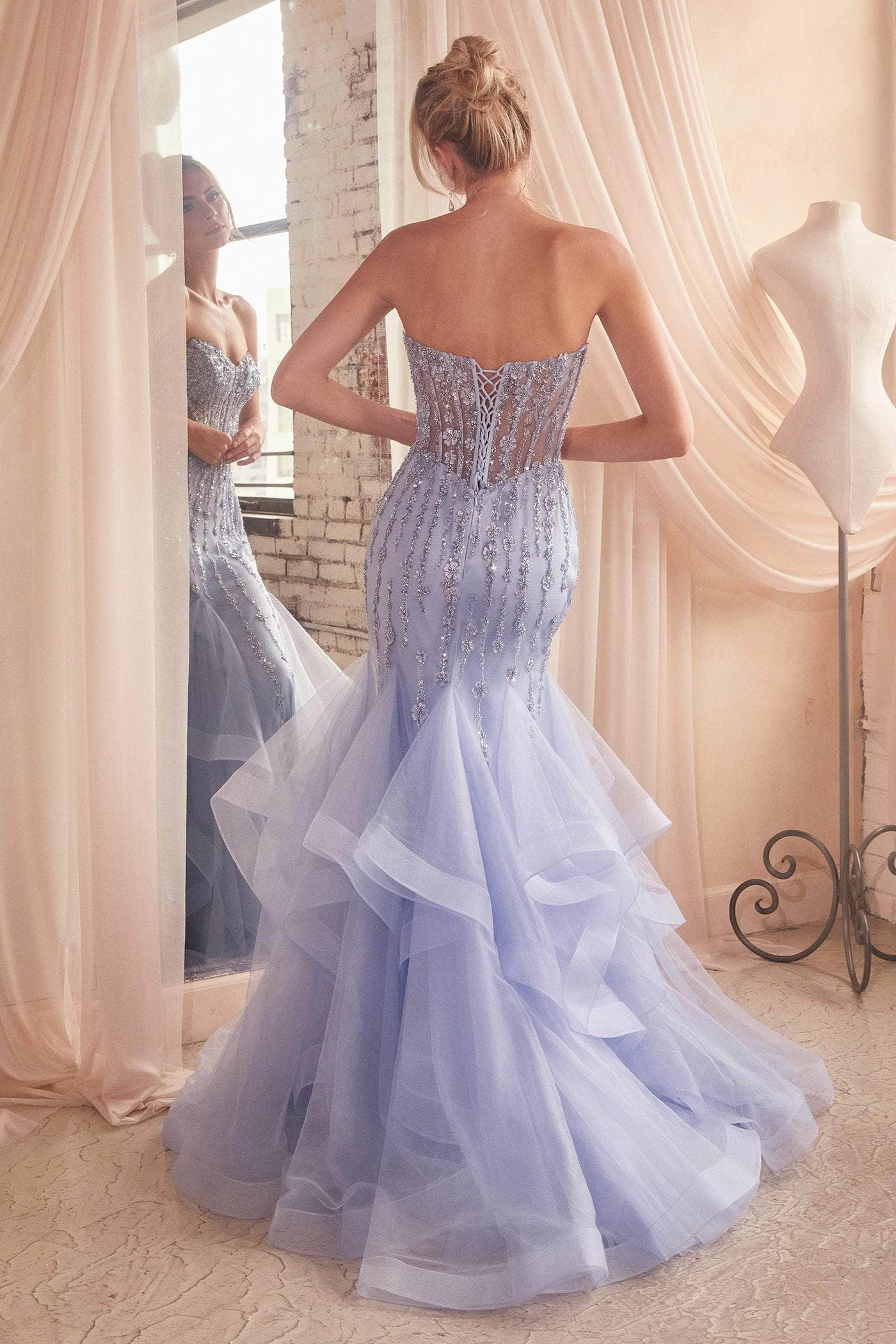 Ladivine CD332 - Illusion Mermaid Evening Dress Special Occasion Dress