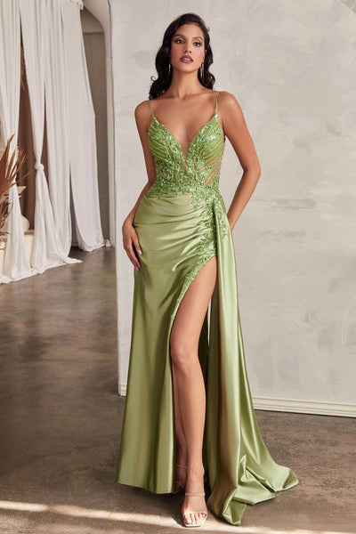 Ladivine CD809 - Embroidered V-Neck  Gown Special Occasion Dress