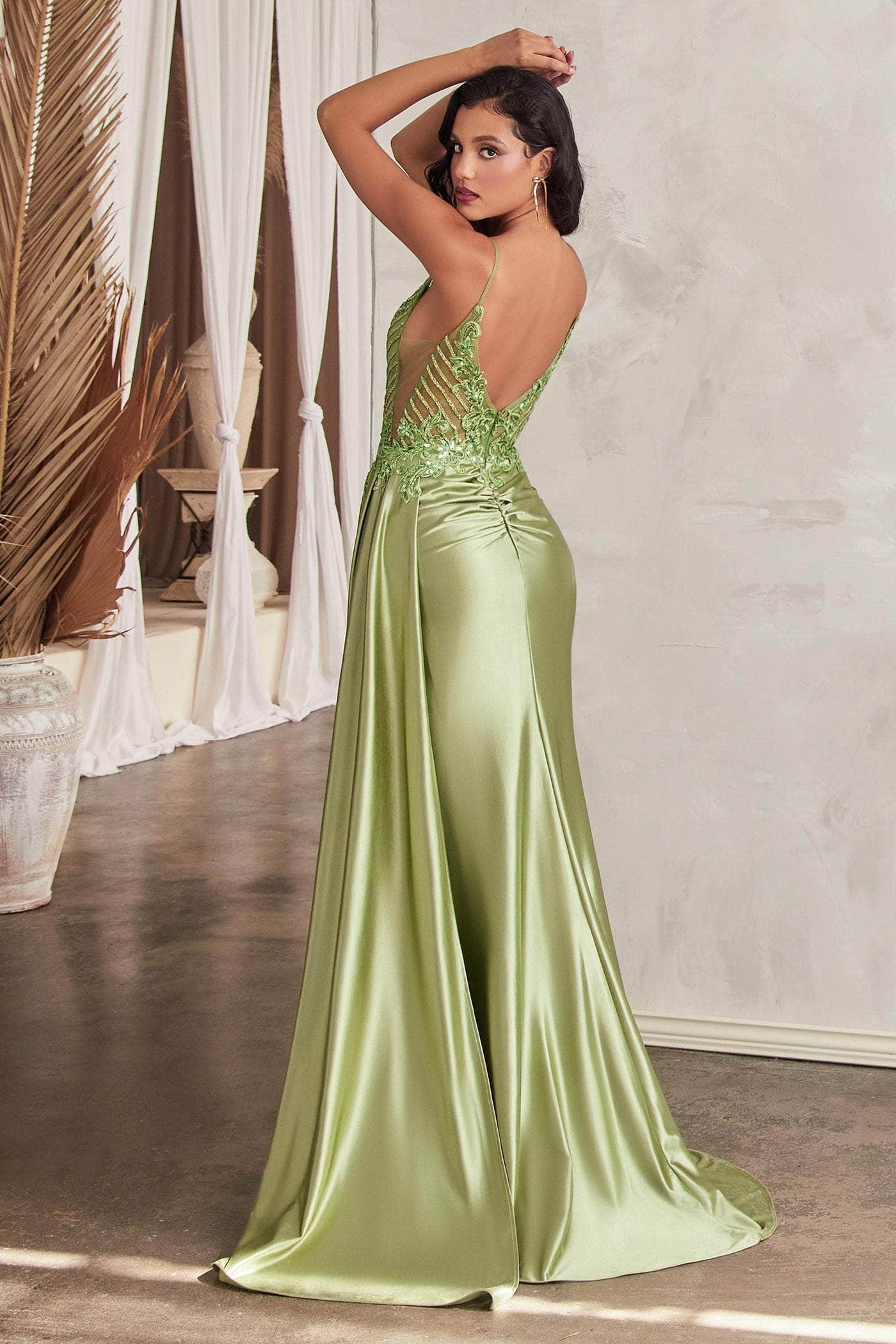 Ladivine CD809 - Embroidered V-Neck  Gown Special Occasion Dress