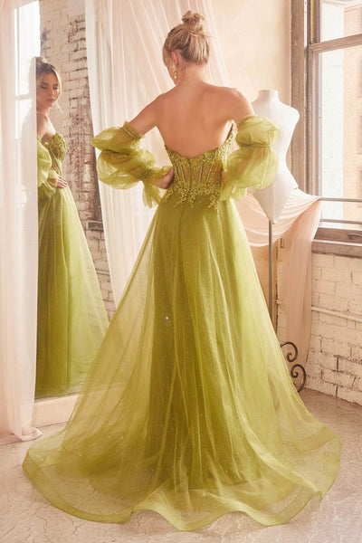 Ladivine CD830 - Embroidered Plunging Ballgown Special Occasion Dress