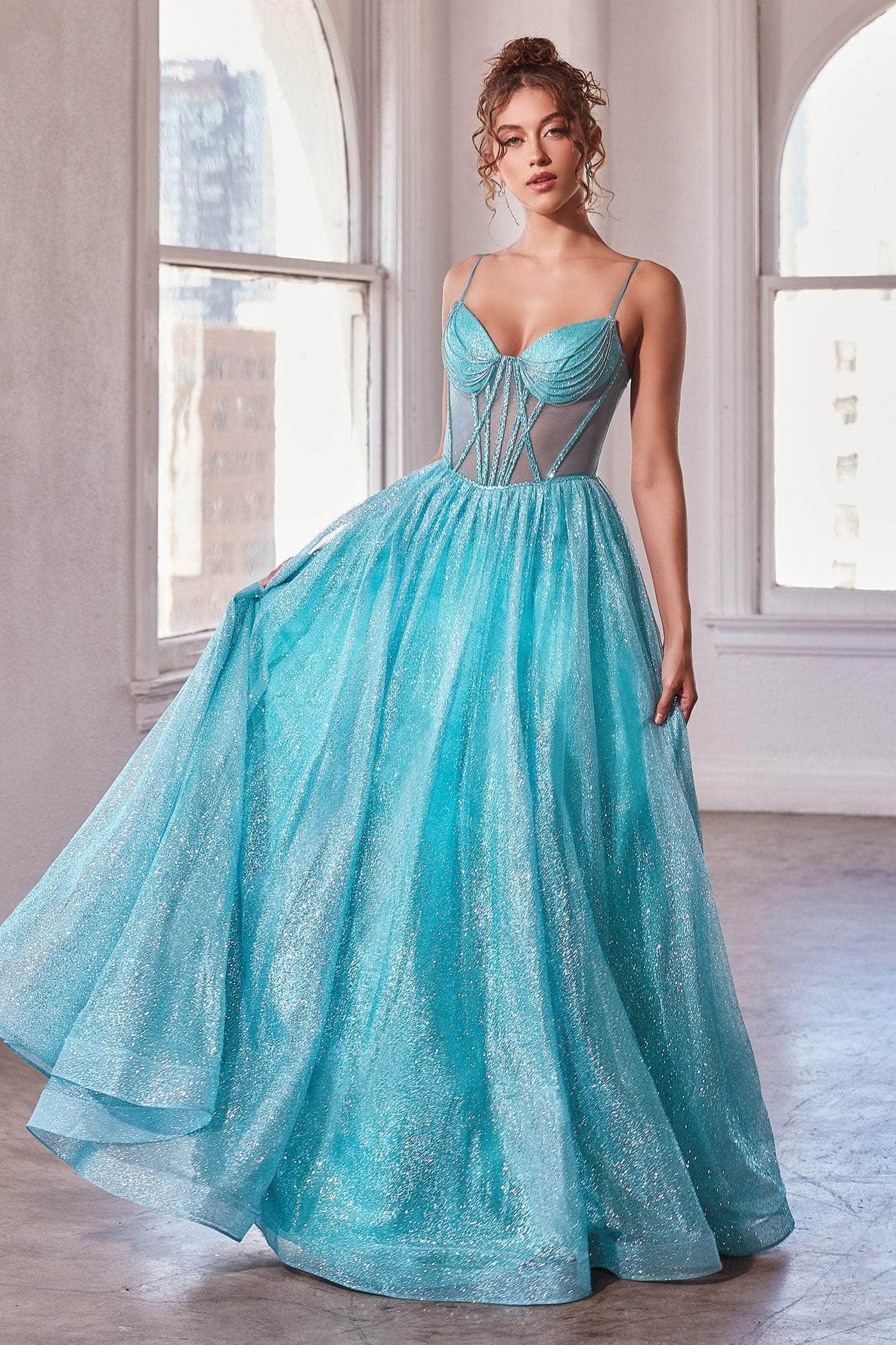 Ladivine CD832 - Sheer Corset Sleeveless Ballgown Special Occasion Dress