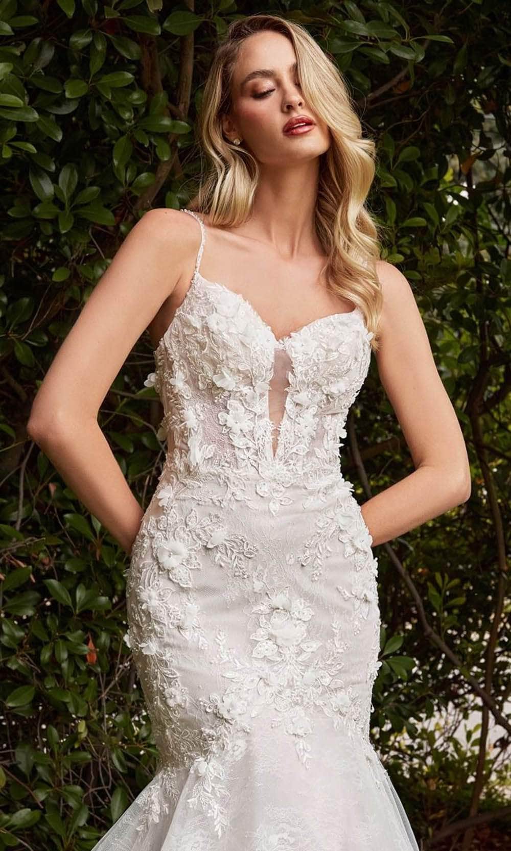 Ladivine CD856W - Layered Lace Gown