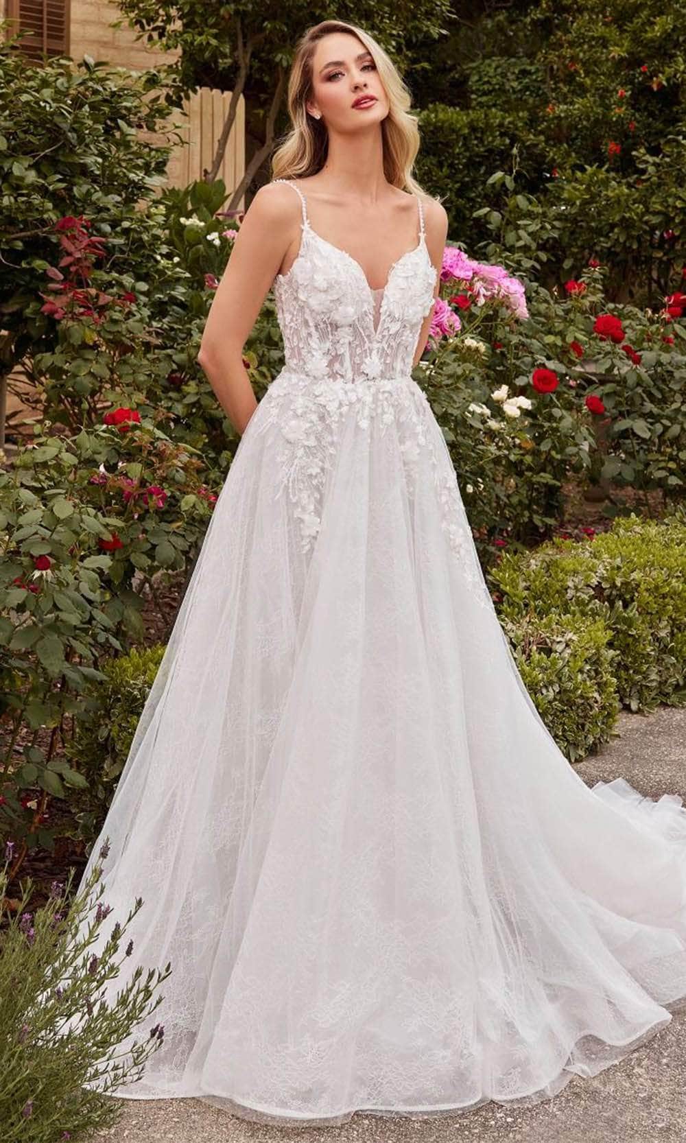 Ladivine CD857W - A-line Bridal Gown 2 / Off White