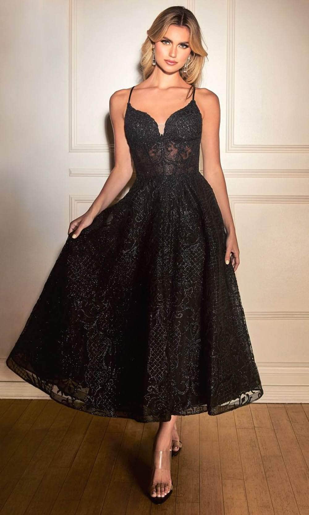 Ladivine CD872 - A-line Dress 2 / Black
