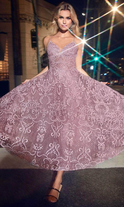 Ladivine CD872 - A-line Dress 4 / Mauve