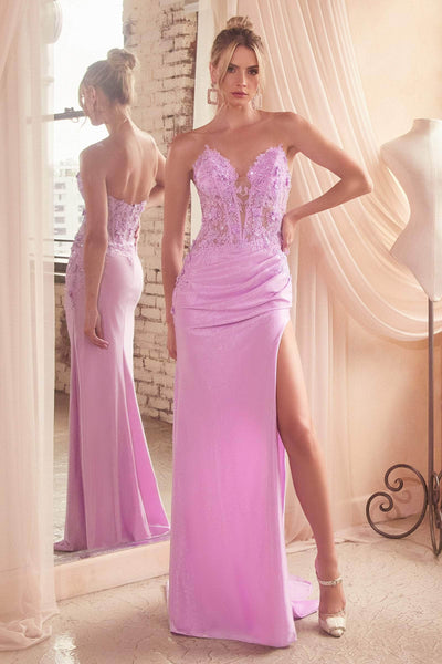 Ladivine CDS465 - Strapless Embroidered Gown Special Occasion Dress