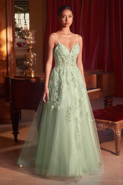 Ladivine CM347 - Sleeveless Glitter Embroidered Gown Special Occasion Dress