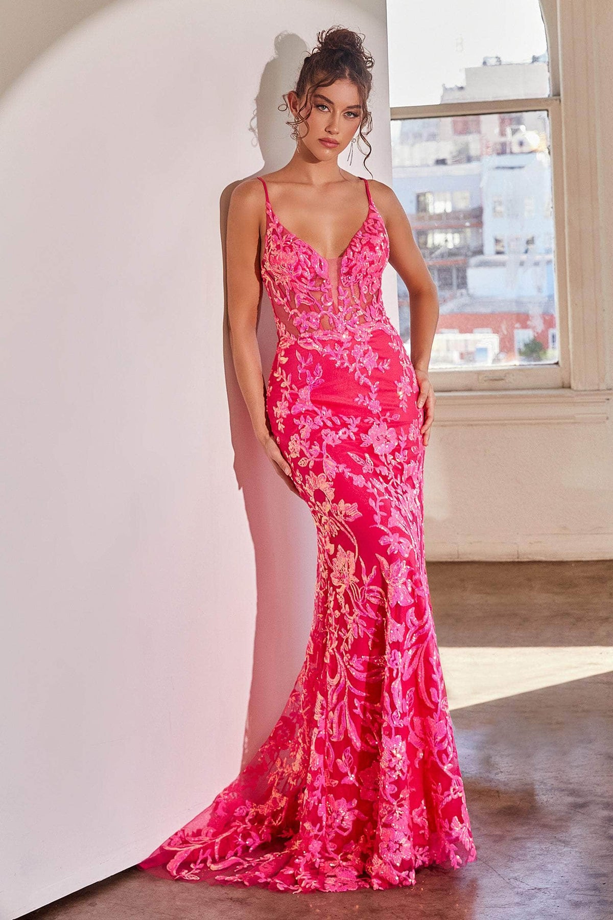 Ladivine CR872 - Embroidered Sleeveless Gown Special Occasion Dress