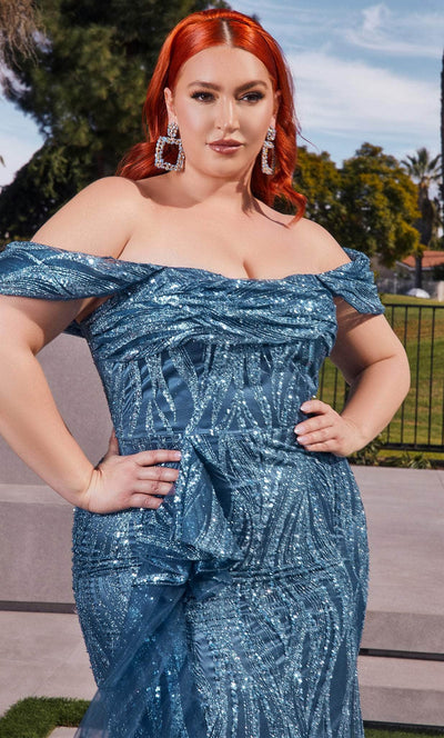 Ladivine J849C - Glittered Gown