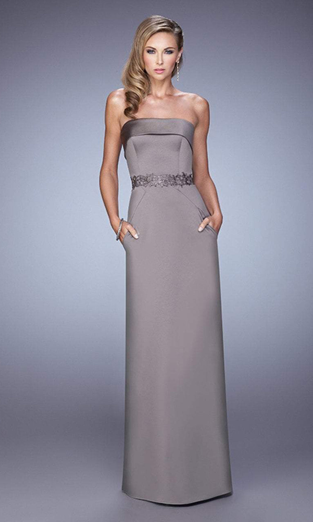 La Femme Folded Strapless Evening Gown 21554 CCSALE