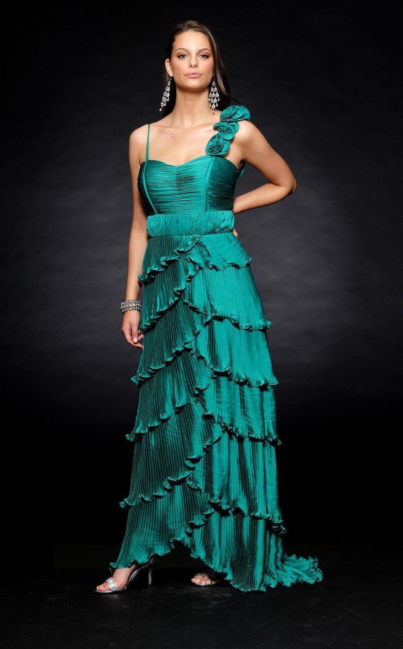 Lara Dresses - 21482 Rosette One Shoulder Tulip Gown Special Occasion Dress