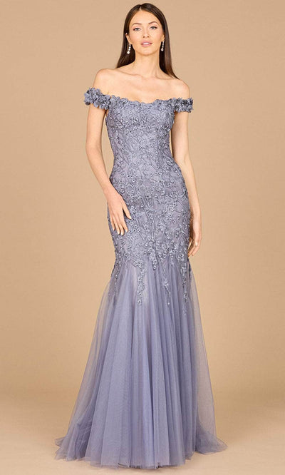 Lara Dresses 29021 - Mermaid Lace Evening Gown 0 /  Grey Blue