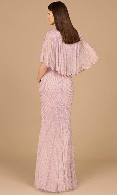 Lara Dresses 29022 - Cape Sleeve Beaded Evening Gown