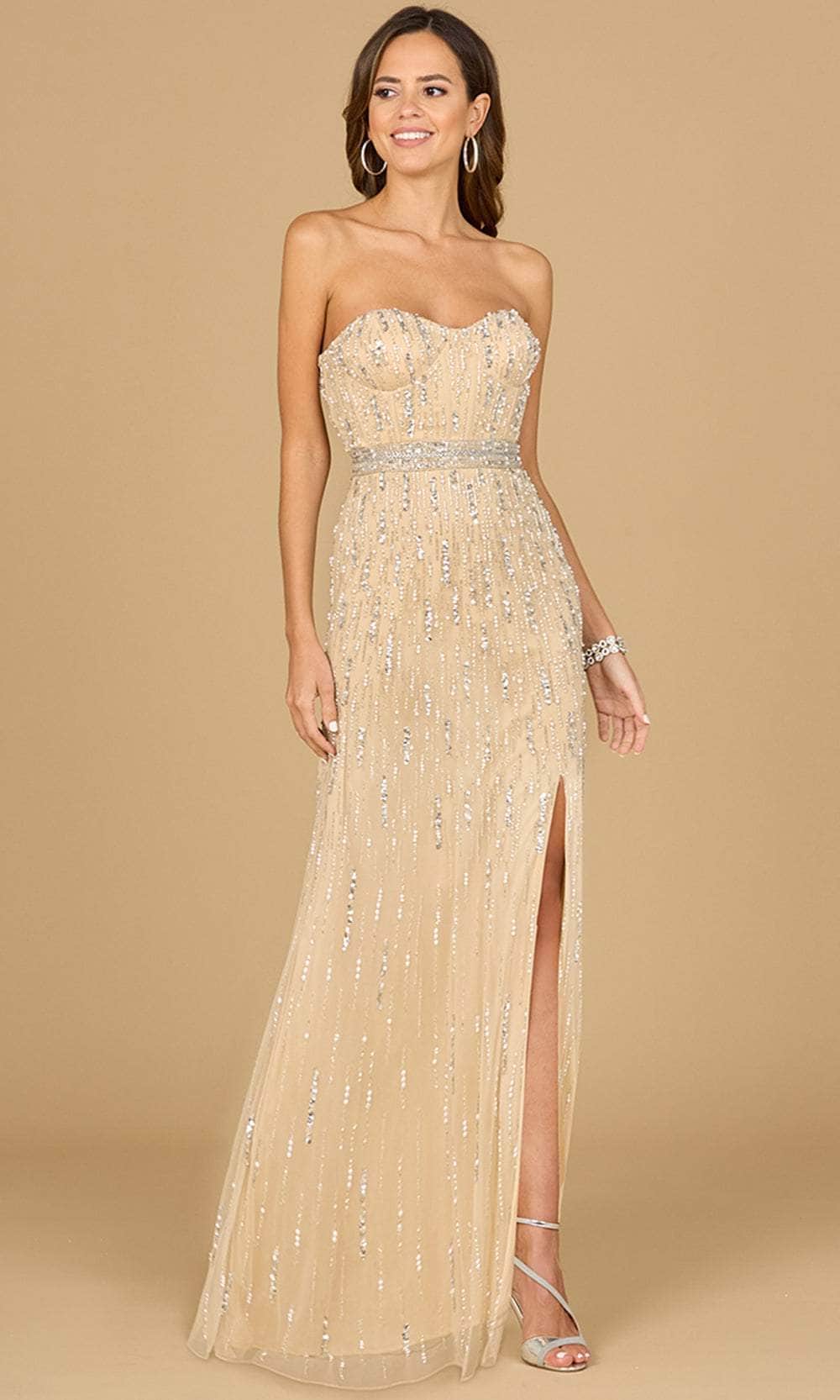 Lara Dresses 29035 - High Slit Gown 0 /  Champagne pearl
