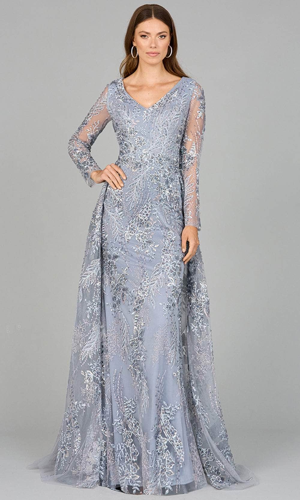 Lara Dresses 29046 - Long Sleeve Evening Dress with Overskirt Special Occasion Dresses 4/ Champagne