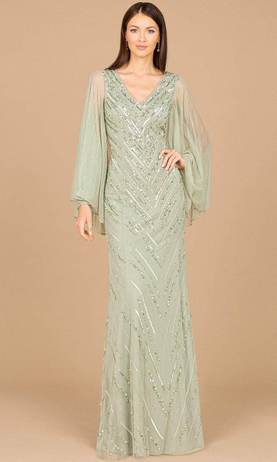 Lara Dresses 29082 - Cape Sleeve Gown 0 /  Dusty mint