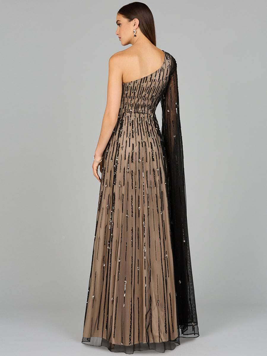 Lara Dresses 29083 - Asymmetrical Neck A-Line Gown Special Occasion Dresses 