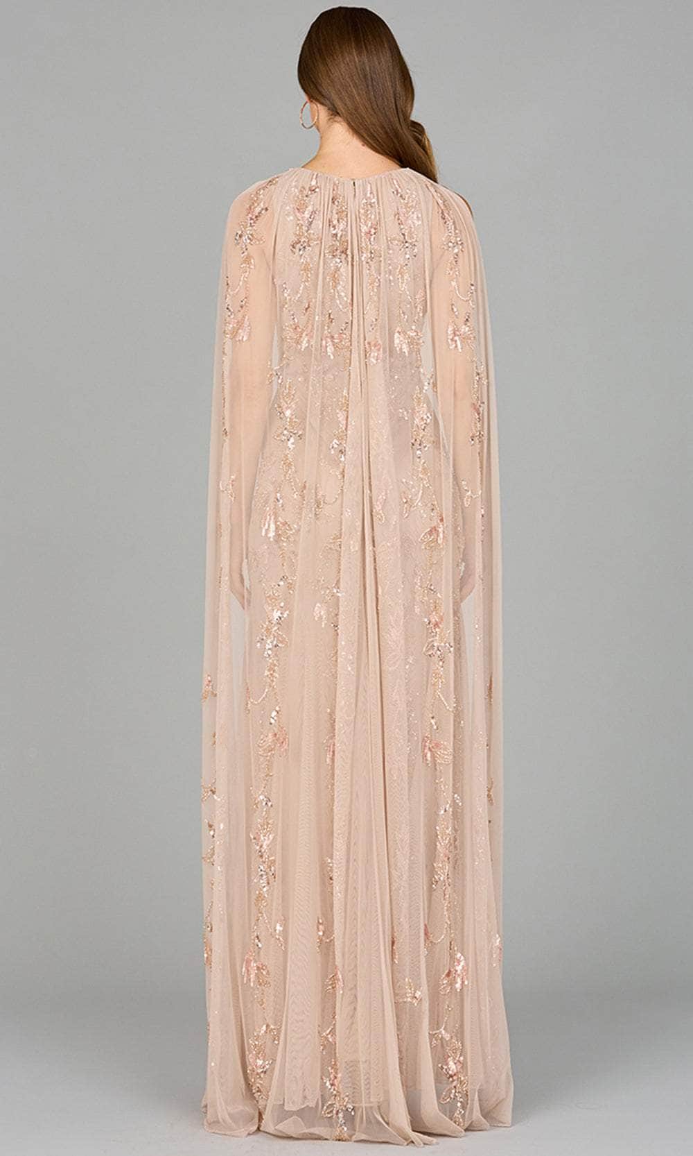 Lara Dresses 29086 - Long Beaded Tulle on Stretch Jersey Lining Trumpet Dress - Sleeveless, Beaded, Cape, Full Back, Floor Length Hem 16 / Nude Lara Dresses 29086 - Long Beaded Tulle on Stretch Jersey Lining Trumpet Dress - Sleeveless, Beaded, Cape, Full Back, Floor Length Hem 16 / Nude