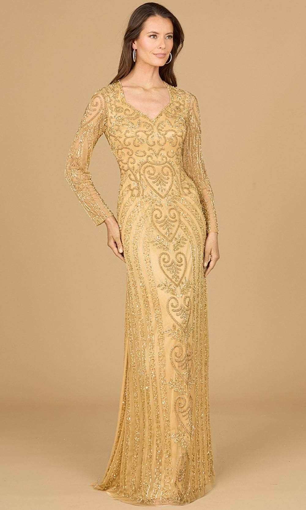 Lara Dresses 29114 - Long Sleeve Gown 0 /  Gold