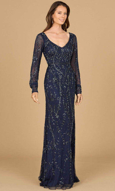 Lara Dresses 29120 - V-Neck Gown 0 /  Navy