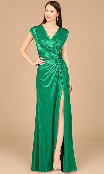 Lara Dresses 29124 - Ruched Metallic Evening Gown