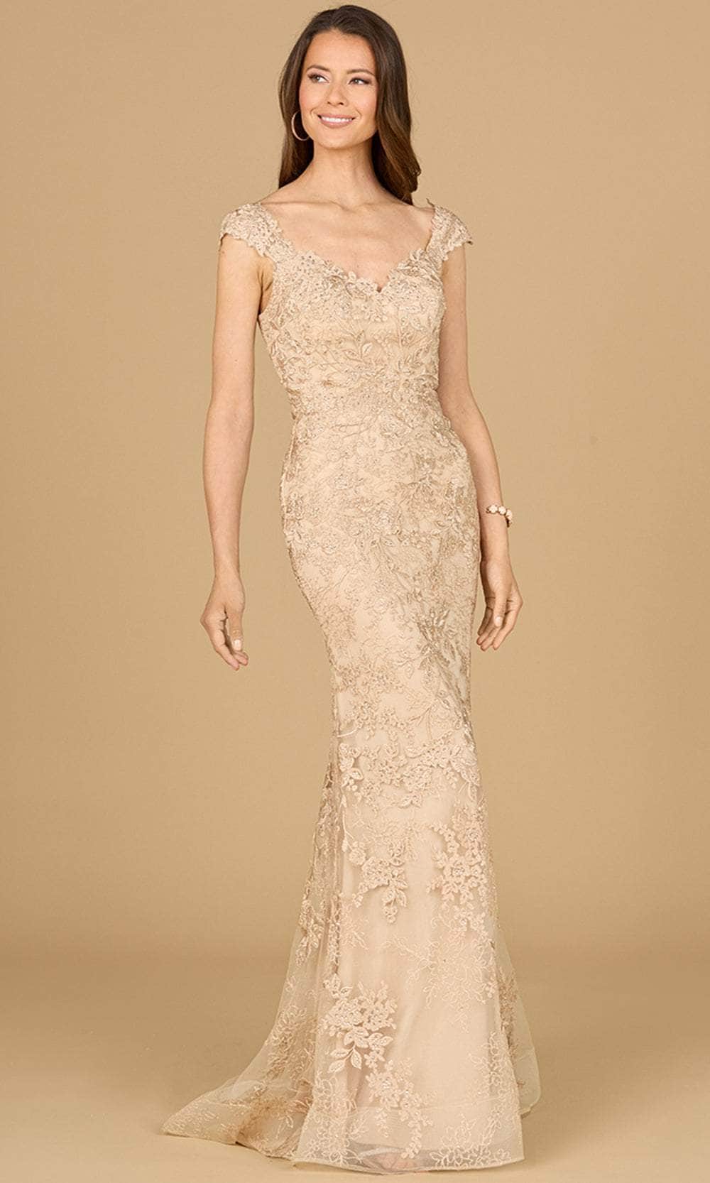 Lara Dresses 29137 - Long Mermaid Dress - Cap Sleeve, Lace Embroidery, Beaded, Scoop Back, Back Zipper, Horsehair Hem, Sweep Train ADASA Lara Dresses 29137 - Long Mermaid Dress - Cap Sleeve, Lace Embroidery, Beaded, Scoop Back, Back Zipper, Horsehair Hem, Sweep Train ADASA
