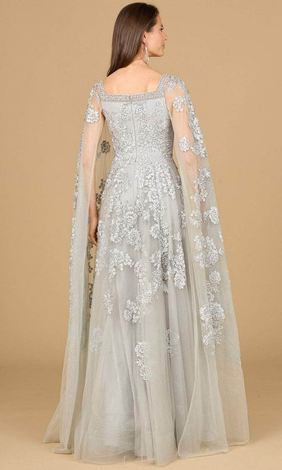 Lara Dresses 29138 - Lace Cape Sleeve Evening Gown