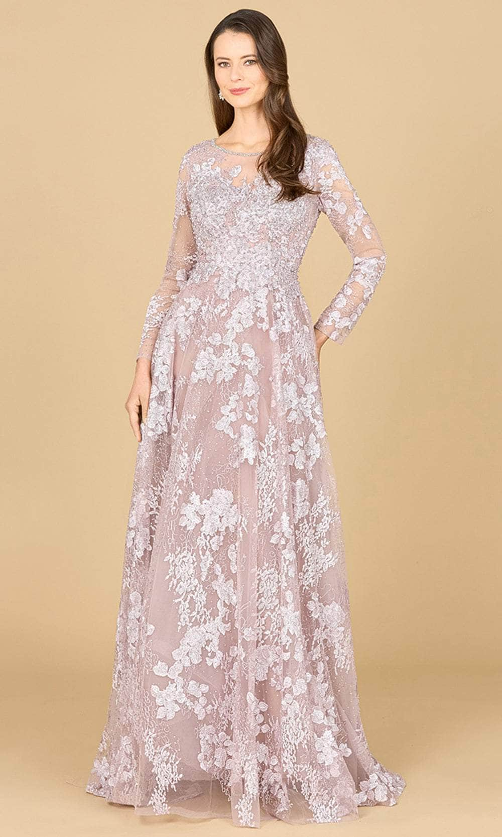 Lara Dresses 29148 - Long Sleeve Lace Evening Gown 0 /  Mauve