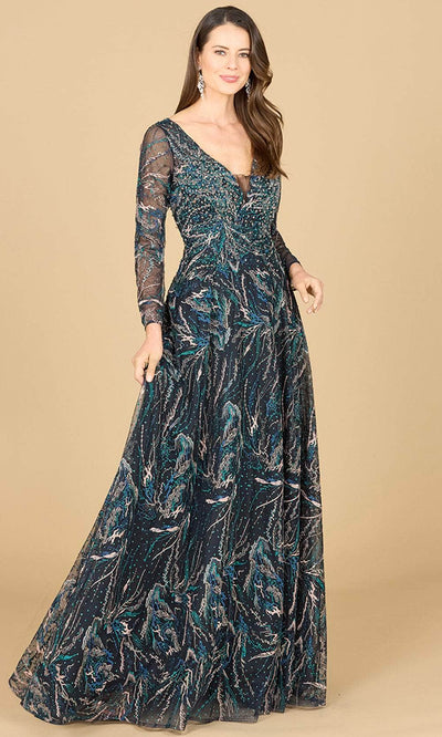 Lara Dresses 29153 - Long Sleeve Ballgown 0 /  Dark blue