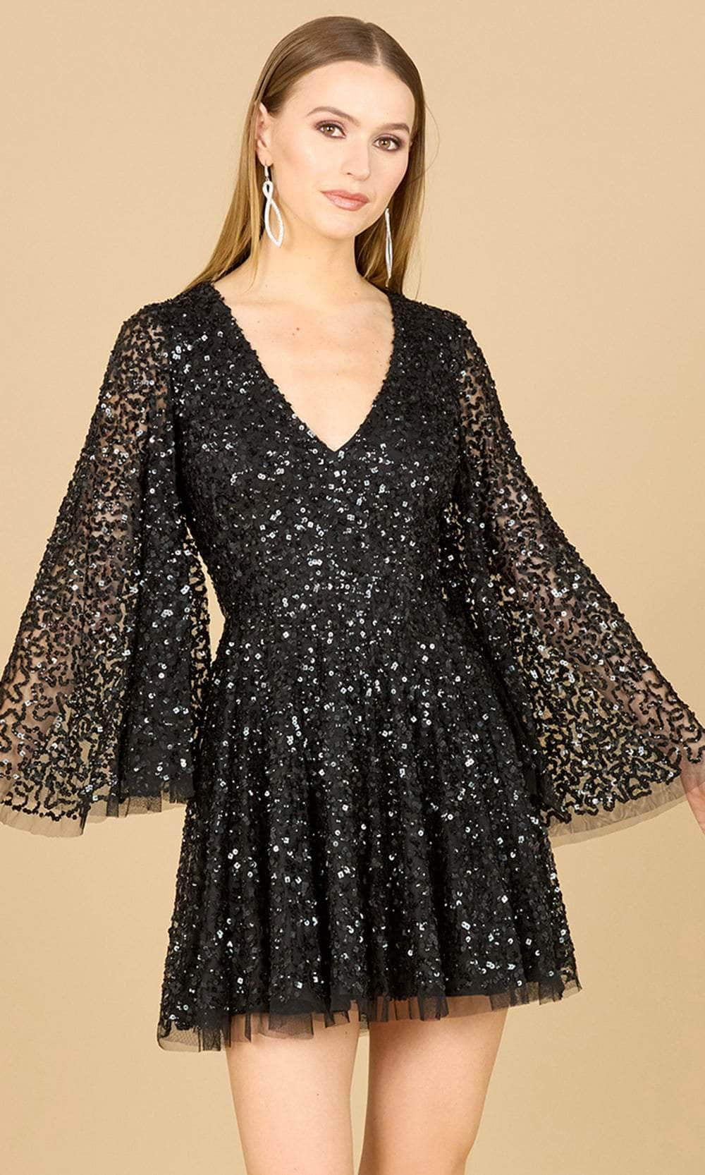 Lara Dresses 29178 - Sequin Cocktail Dress 0 /  Black