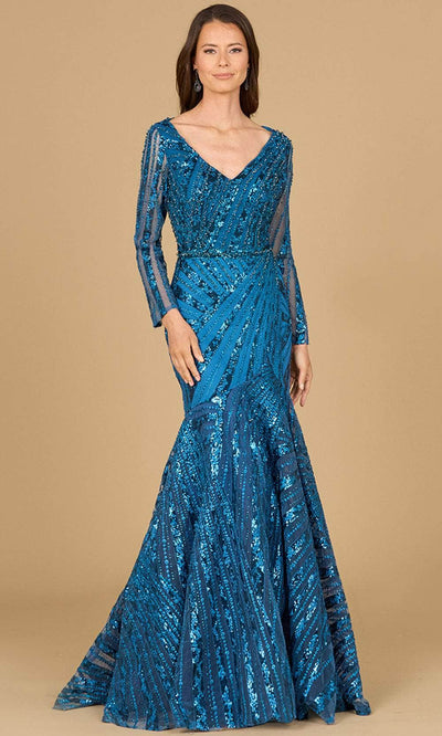 Lara Dresses 29188 - Long Sleeve Gown 0 /  Teal