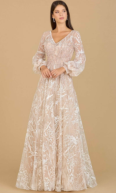Lara Dresses 29198 - Bishop Sleeve Lace Evening Gown Special Occasion Dress 4 / Powder Pink