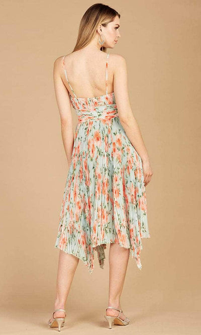 Lara Dresses 29243 - Sleeveless Floral Printed Tea Length Dress Special Occasion Dress