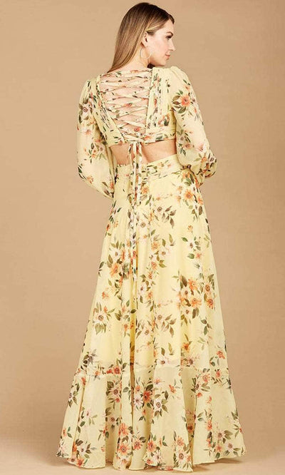 Lara Dresses 29245 - Long Sleeve Floral Printed Long Dress Special Occasion Dress