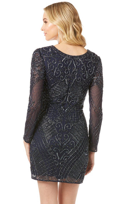 Lara Dresses 29344 - Fully Embellished Long Sleeve Cocktail Dress Special Occasion Dress