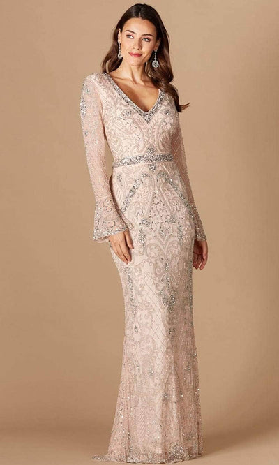 Lara Dresses - 29358 Beaded V-Neck Formal Gown Mother of the Bride Dresses 16 