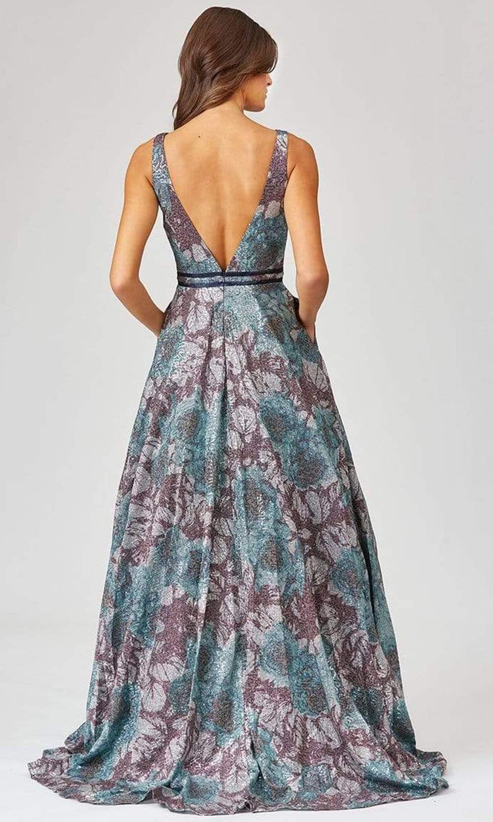 Lara Dresses - 29460 Deep V Neck A-Line Gown Prom Dresses