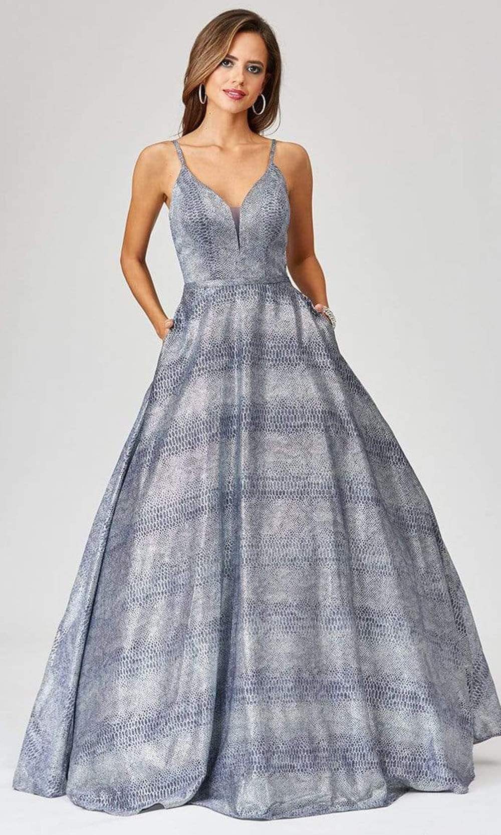 Lara Dresses - 29462 Sleeveless Deep V Neck Ballgown Prom Dresses