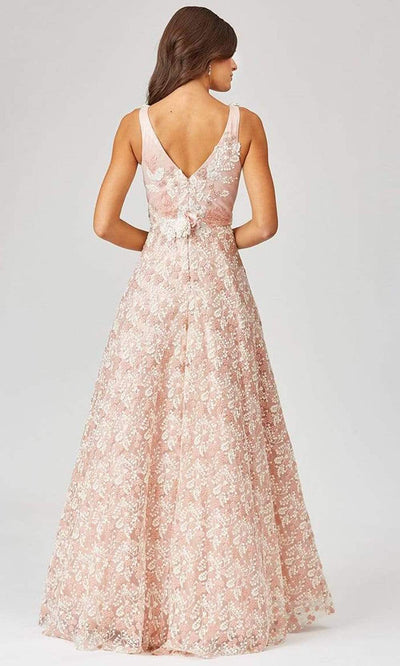 Lara Dresses - 29463 Embroidered V Neck A-Line Gown Prom Dresses