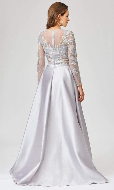 Lara Dresses - 29468 Scalloped V-Neck Embroidered Overskirt Gown Evening Dresses