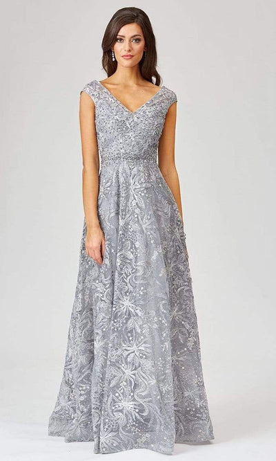 Lara Dresses - 29478 Beaded V Neck A-Line Dress Evening Dresses 0 / Multi