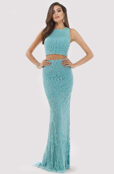 Lara Dresses - 29573 Two Piece Jewel Evening Gown Prom Dresses 0 / Aqua