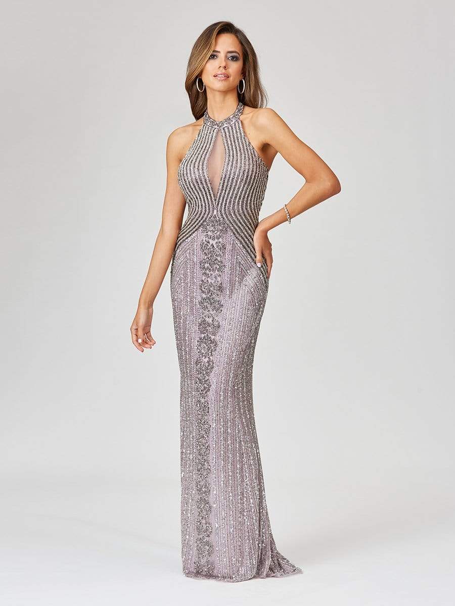 Lara Dresses - 29600 Beaded Halter Sheath Evening Gown Evening Dresses