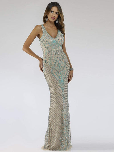 Lara Dresses - 29711 Embellished V-neck Fitted Dress Evening Dresses