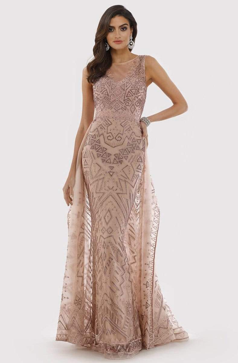 Lara Dresses - 29789 Lace Applique Bateau Sheath Dress Pageant Dresses 4 / Mauve