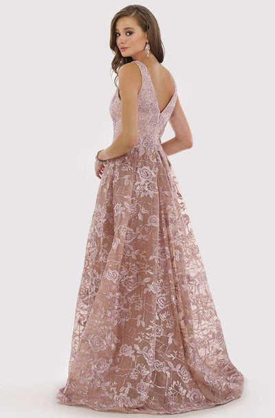 Lara Dresses - 29792 Floral Embroidered Long A-Line Gown Prom Dresses