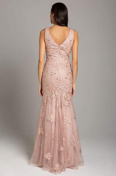 Lara Dresses - 29869 Floral Lace V-neck Mermaid Dress Special Occasion Dress