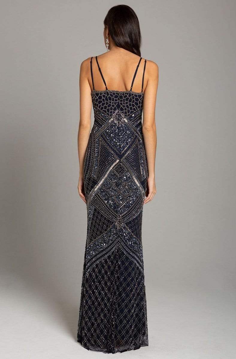 Lara Dresses - 29911 Sleeveless V Neck Beaded Embellished Sheath Gown Special Occasion Dress