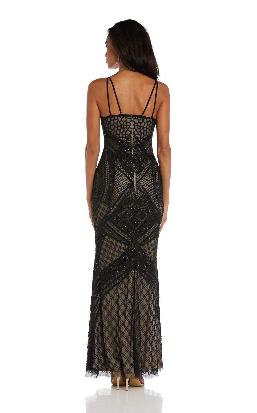 Lara Dresses - 29911 Sleeveless V Neck Beaded Embellished Sheath Gown Special Occasion Dress