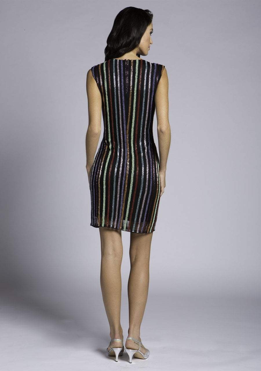 Lara Dresses - 33607 Multi-Colored Beaded V-neck Sheath Dress Special Occasion Dress